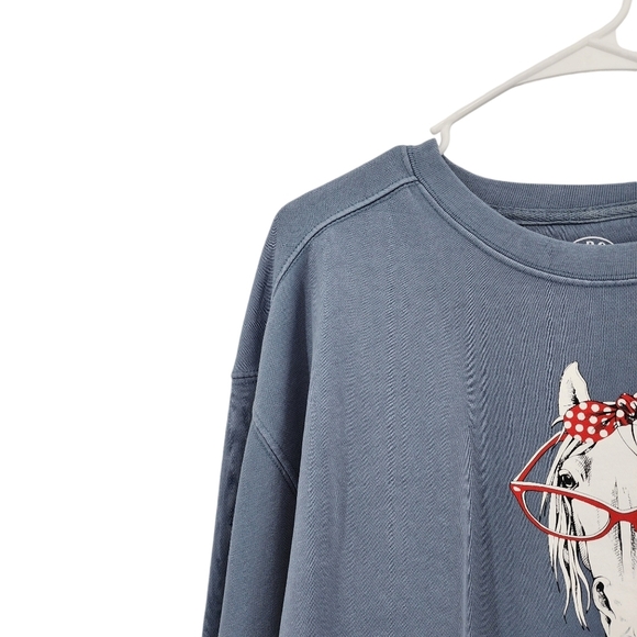 Amadora Sport Women's Cotton Poly Horse Graphic Sweatshirt - XL - Picture 2 of 6